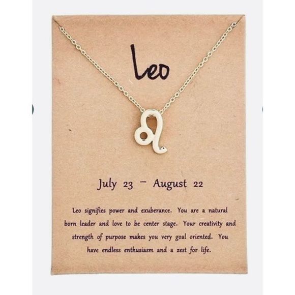 Leo GOLD ZODIAC STAR SIGN HOROSCOPE NECKLACE - Picture 1 of 11